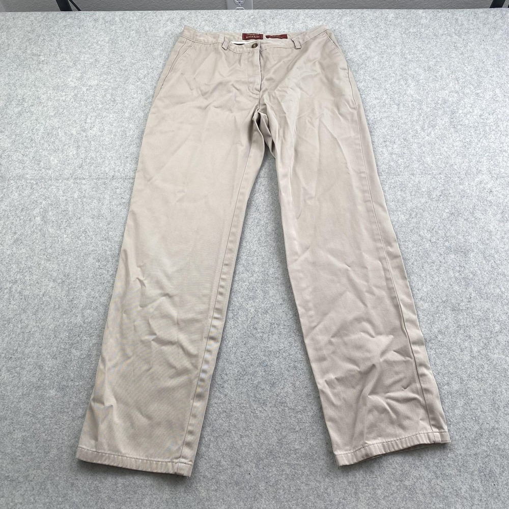Eddie Bauer Pants Womens 8 (30x29) Beige Khakis Flat Front Wrinkle Resistant